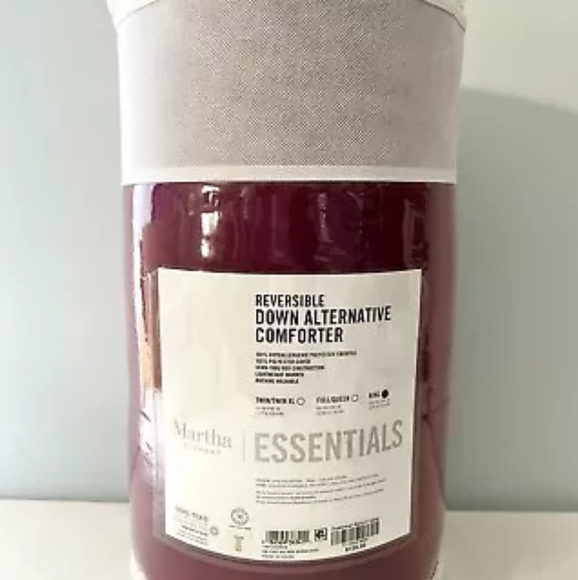 Martha Stewart Essentials Down Alternative Solid Reversible Comforter, King, Cre - Picture 2 of 3